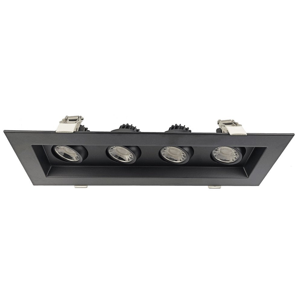 GDL-G97125Goodlite G-97125 3″ Multiple Spotlight 30W 4 Head LED Gimbal Selectable CCT Black