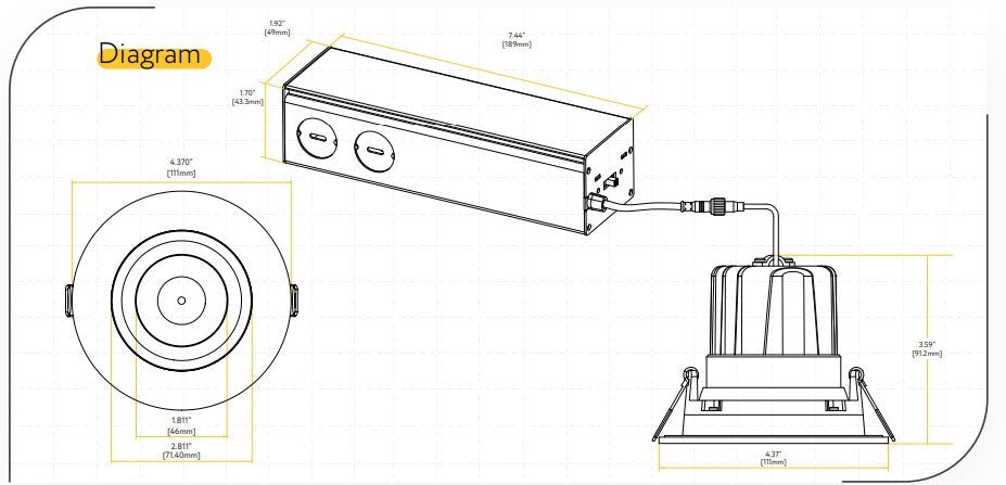 GDL-G98720Goodlite G-98720 3.5" 20W LED Round Gimbal Selectable CCT/Wattage