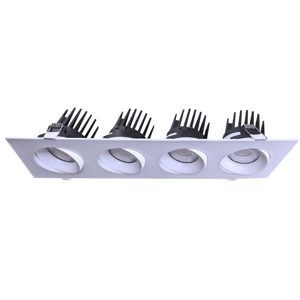 GDL-G98724Goodlite Pura G-98724 3.5" 80W LED 4 Head Gimbal Selectable CCT/Wattage