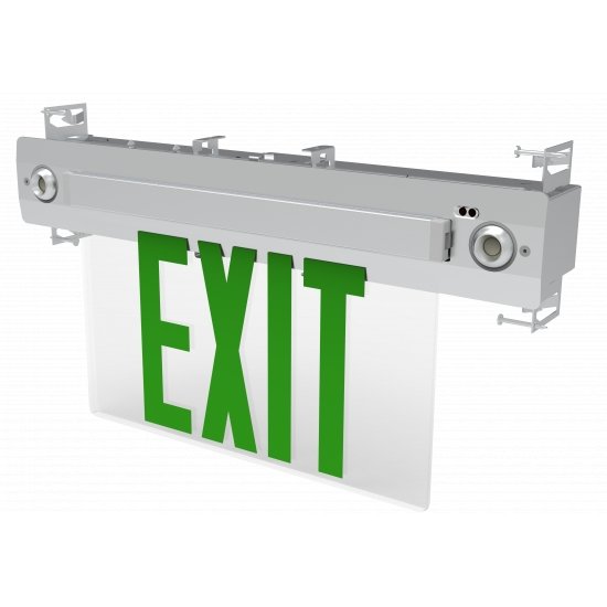 EX627GGreenBeam LED Edge Lit Universal Exit Combo