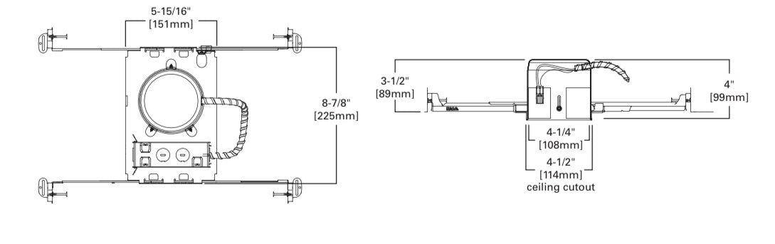 CLD-HALO-H245ICATHALO H245ICAT 4" IC Airtight Ultra-Shallow New Construction LED Housing