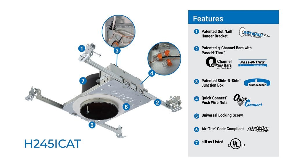 CLD-HALO-H245ICATHALO H245ICAT 4" IC Airtight Ultra-Shallow New Construction LED Housing