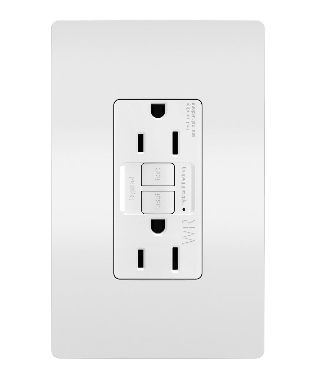 LEG-1597TRWRWLegrand 1597TRWRW radiant® Spec Grade 15A Weather Resistant Self Test GFCI Receptacle
