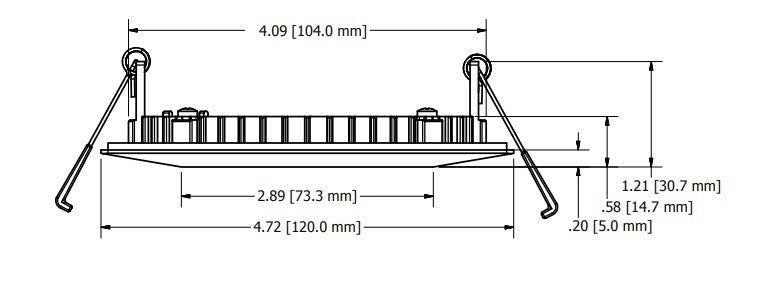 LITH-WF4 SQ S LED 27K30K35K 90CRI MW M6Lithonia WF4 9W LED 4" Square Wafer Selectable CCT 27K/30K/35K