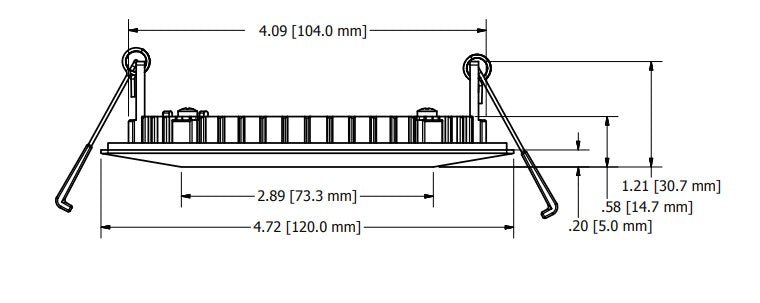 LITH-WF4 SQ S LED 30K40K50K 90CRI MW M6Lithonia WF4 9W LED 4" Square Wafer Selectable CCT 30K/40K/50K
