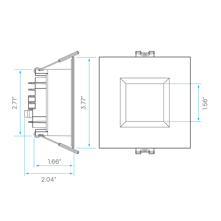 LUX-LR22638Luxrite LR22638 3" 10W LED Square Regressed Wafer Selectable CCT Hi Lumen