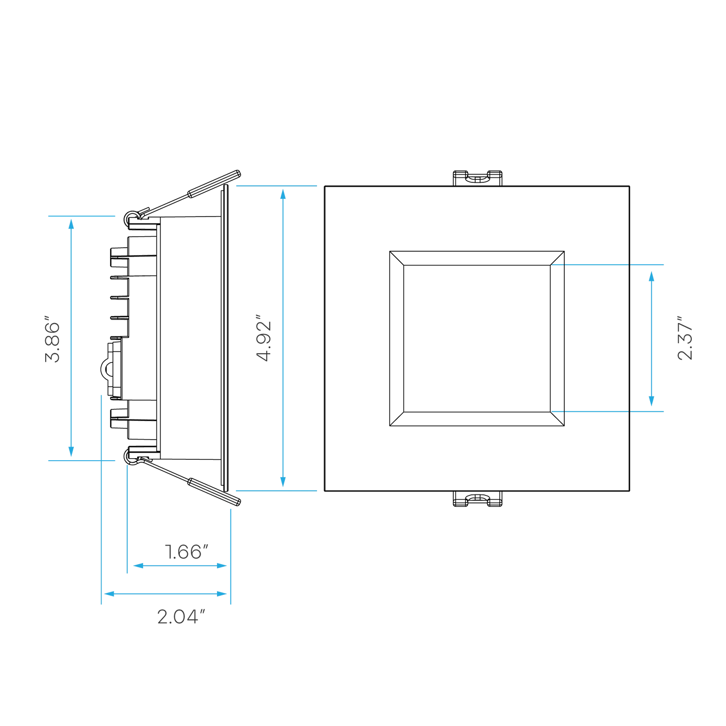 LUX-LR22640Luxrite LR22640 4" 15W LED Square Regressed Wafer Selectable CCT Hi Lumen