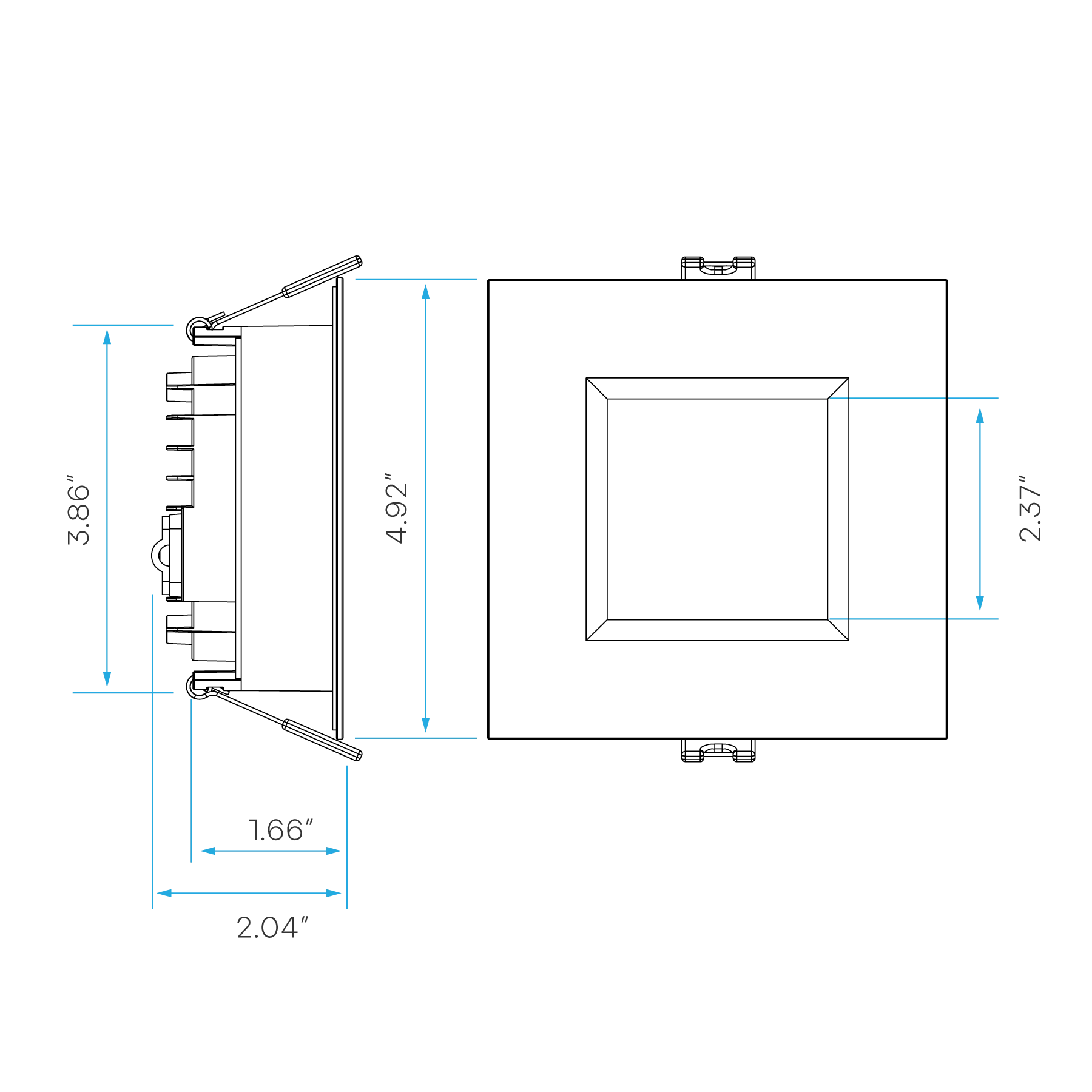 LUX-LR22640Luxrite LR22640 4" 15W LED Square Regressed Wafer Selectable CCT Hi Lumen