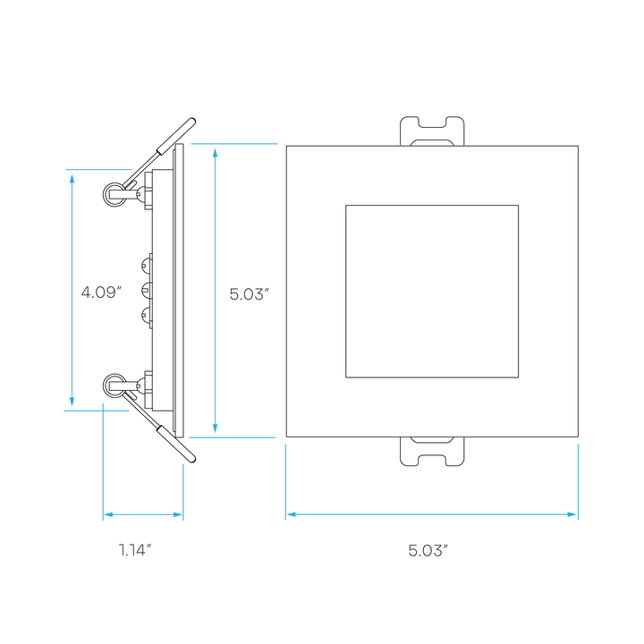 LUXRITE-LR22742Luxrite LR22742 4" 10.5W LED Square Recessed Slim Wafer Selectable RGBW