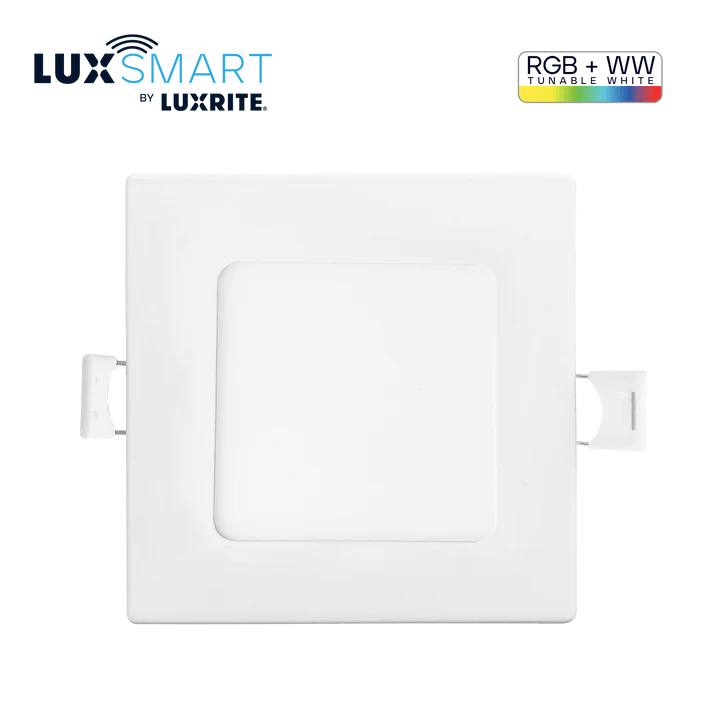 LUXRITE-LR22742Luxrite LR22742 4" 10.5W LED Square Recessed Slim Wafer Selectable RGBW