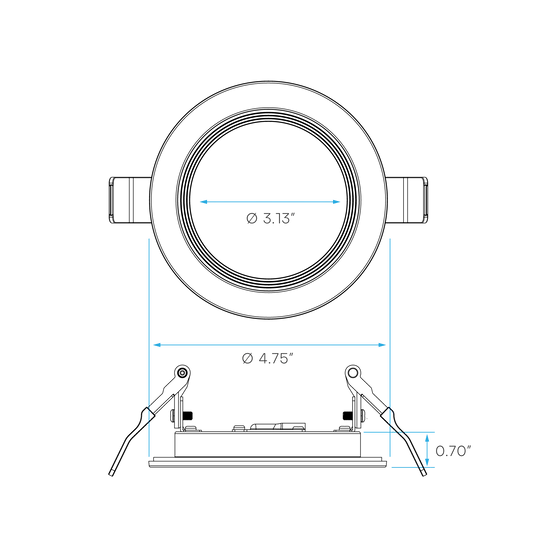 LUXRITE-LR23491Luxrite LR23491 4" 10W LED Fire Rated Baffle Wafer Selectable CCT