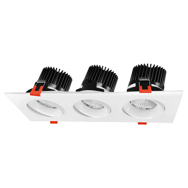 LUXRITE-LR32185Luxrite Portland 4" 36W LED Square Gimbal Tri-Head Spotlight Selectable CCT