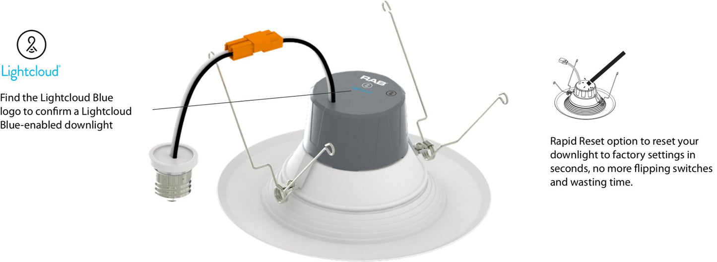 RAN-LCBR6R119TW120WB-SS-NSRAB 11W LED 6" Round Bluetooth Retrofit Downlight Selectable CCT
