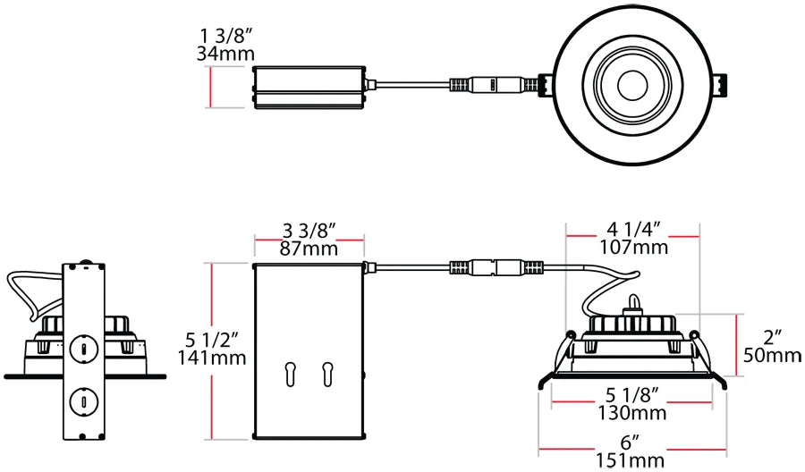 RAB-G4R14927120WRAB 14W LED 4" Canless Gimbal Downight 27K/30K/40K