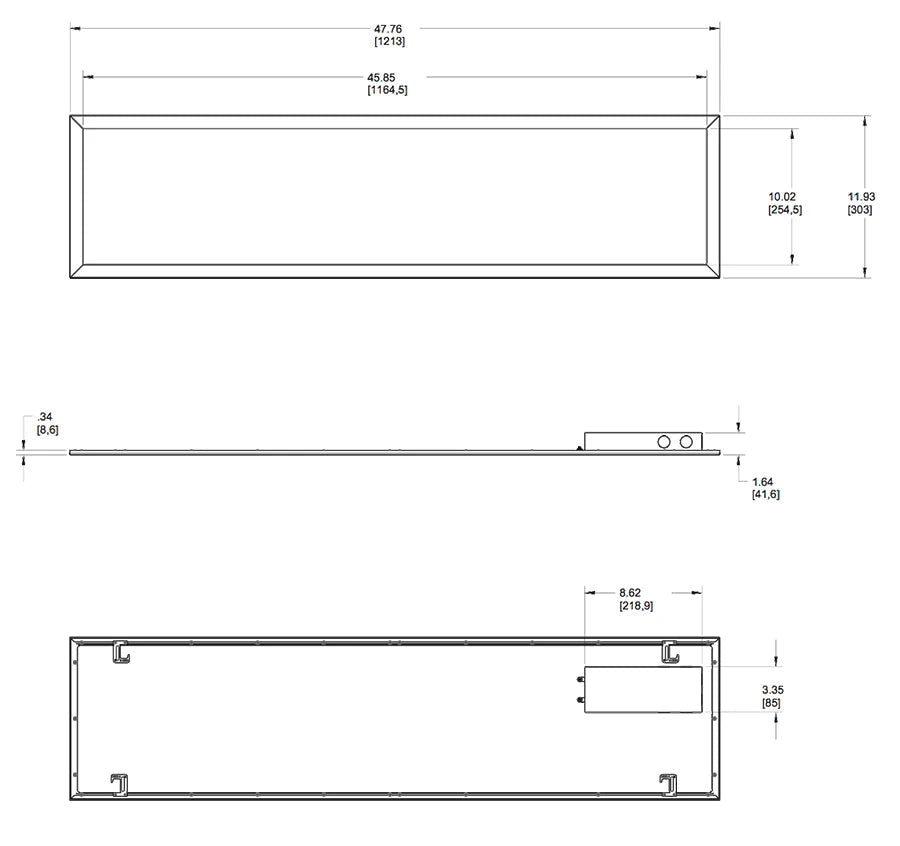 RAB-EZPANFA1X4/D10RAB 25W-40W LED Edge-Lit 1FT X 4FT EZPan Selectable CCT