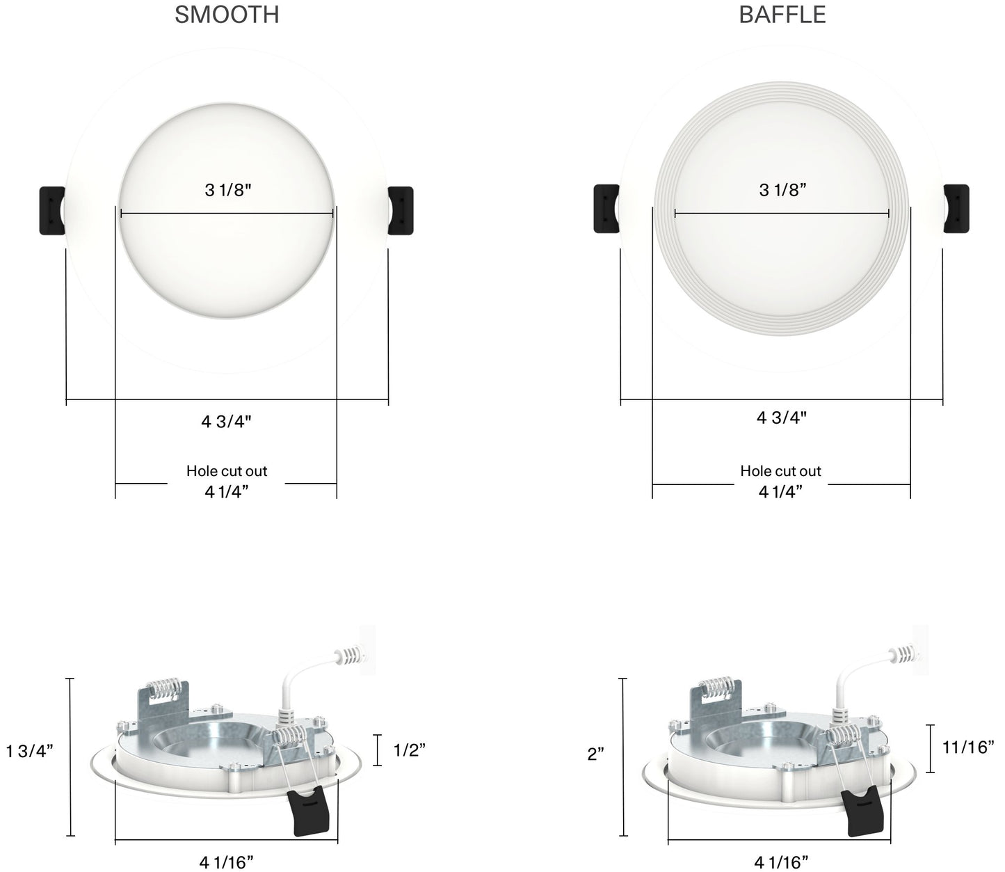 RAB-WFRL4R99FA120WBRAB 9W LED 4" Round Edge-Lit Wafer Selectable CCT