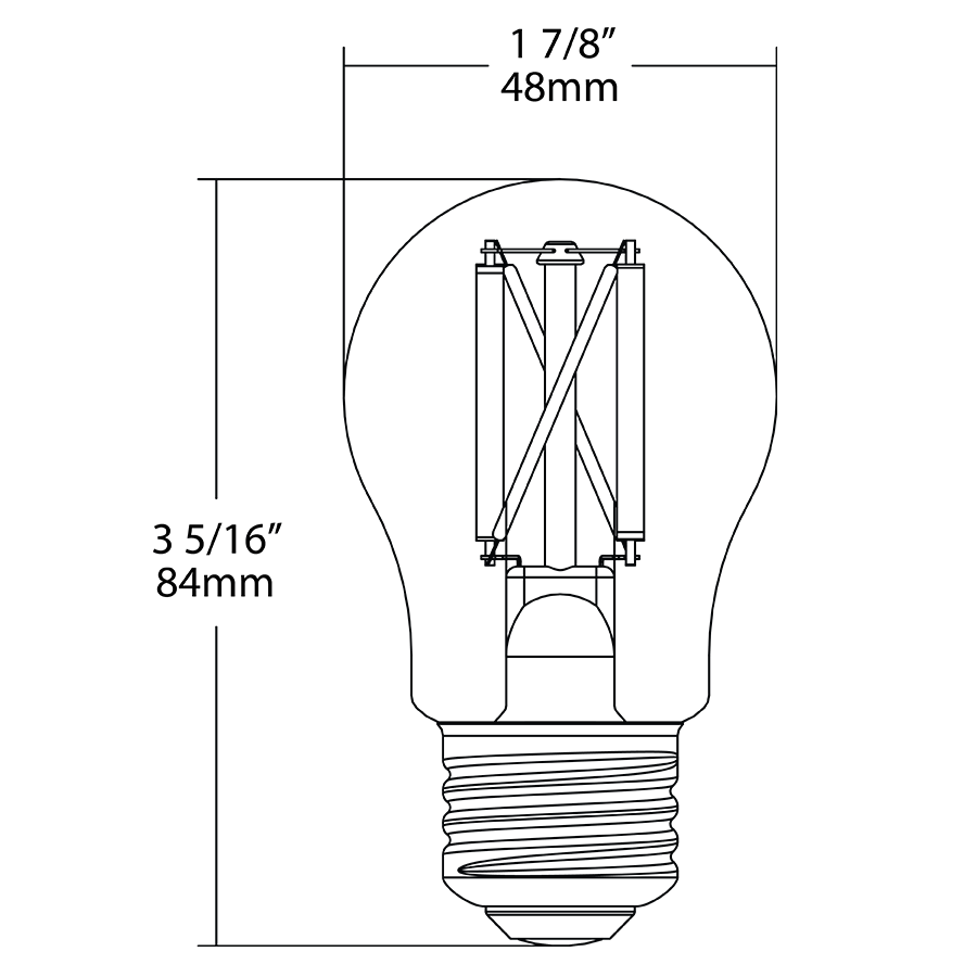 RAB-A15-5-E26-922/30-F-C-WGDRAB A15 5W Decorative Bulb Selectable CCT 22K-30K