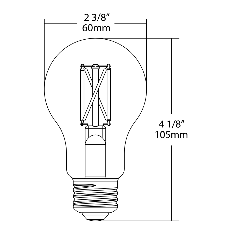 RAB-A19-5-E26-927-F-CRAB A19 5W Decorative Clear Bulb 27K