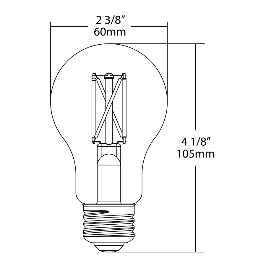 RAB-A19-9-E26-922/30-F-C-WGDRAB A19 9W Decorative Clear Bulb Selectable CCT 22K-30K