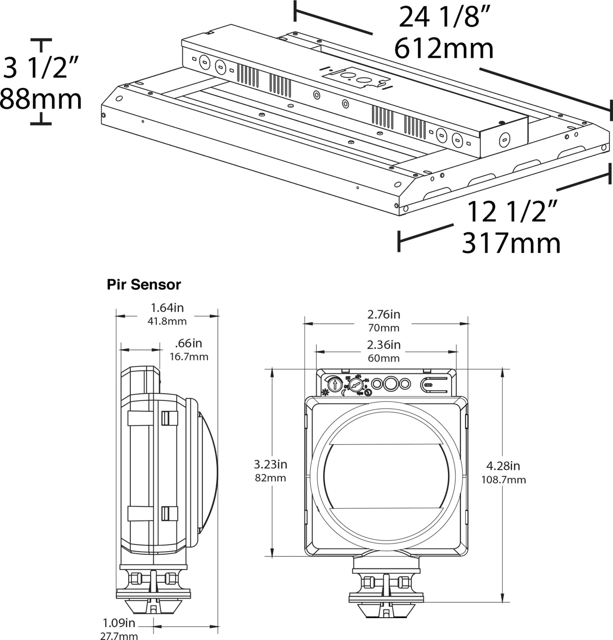 RAB-ARBAY2-95NRAB Aerobay 2FT 95W LED Hi-Bay 40K/50K