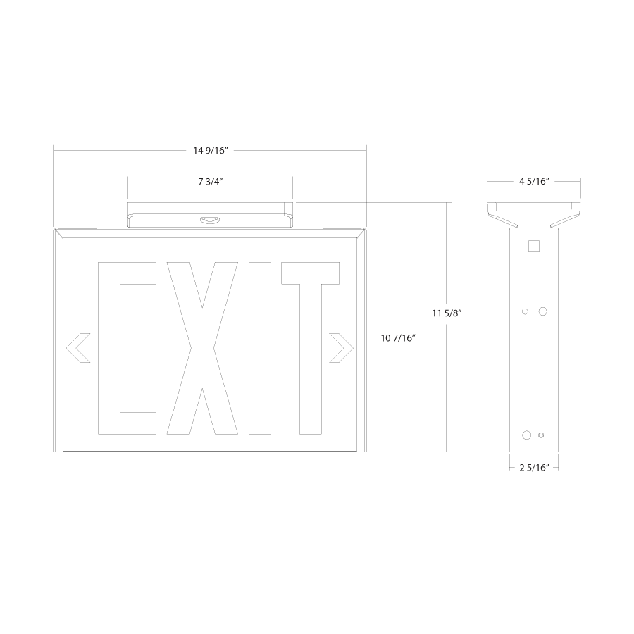 RAB-EXIT-NY/ERAB EXIT-NY LED Exit Sign Red NYC Approved Emergency Backup