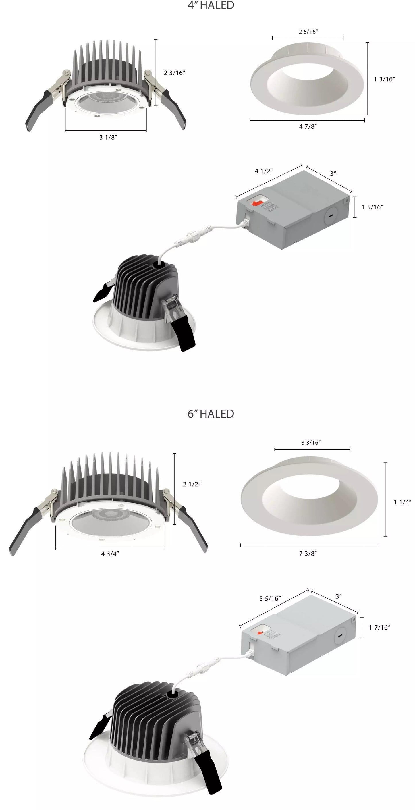 RAB-HA4RAB HA4 12W 4" Regress Luminaire Selectable CCT