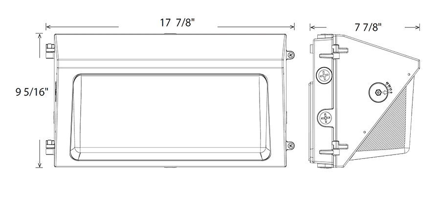RAB-W22-L-150WRAB W22 Large 150W LED Wall pack Adjustable Throw Selectable Wattage/CCT