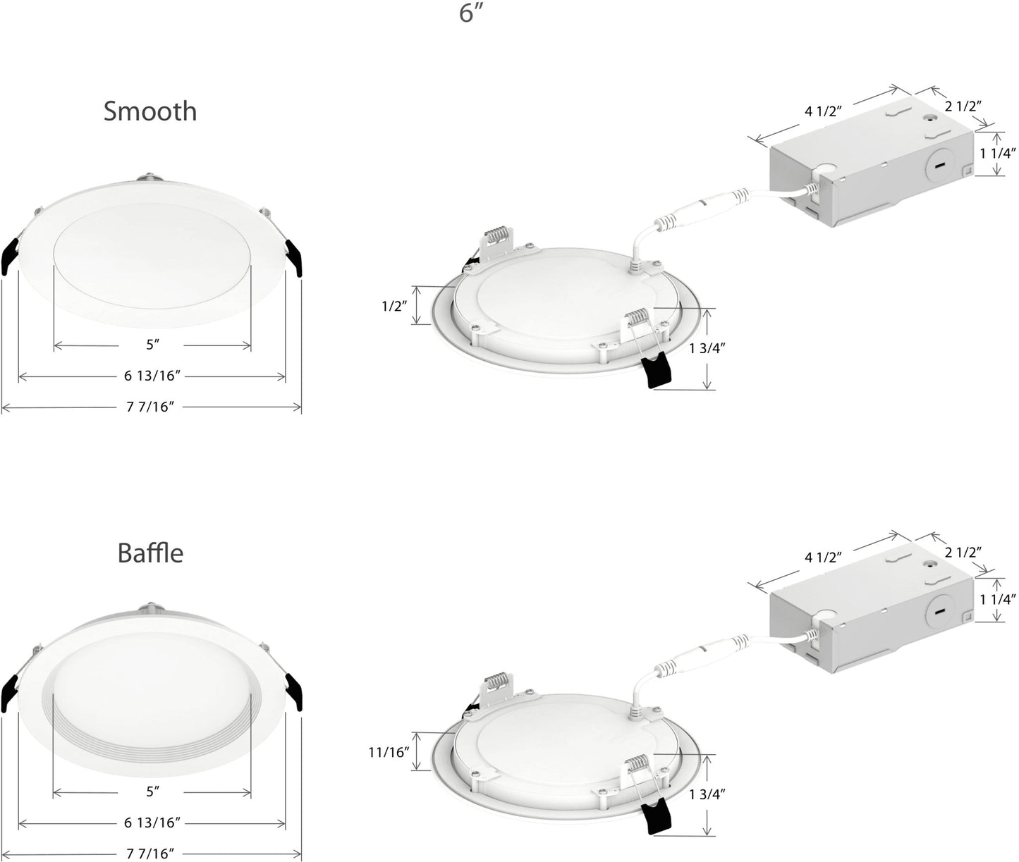 RAB-WFR6B/RGBRAB WFR6 13W LED 6" Round Wafer RGBW