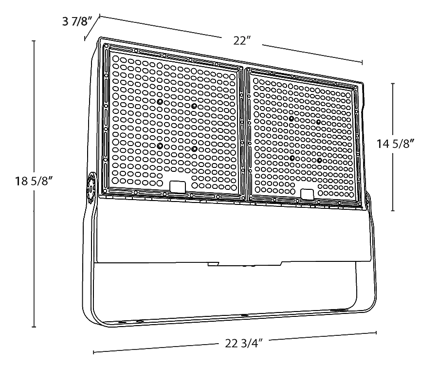 RAB-X17PA450NT/PCTRAB X17 450W LED Flood Light Trunnion Mount Bronze 40K/50K
