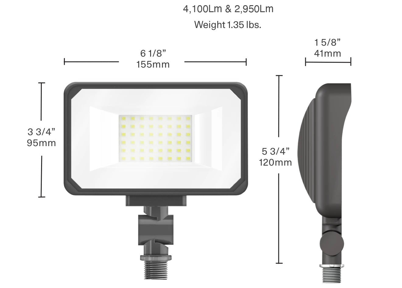 RAB-X34-25L-830W/120RAB X34 25W LED Flood Light Knuckle Mount 30K/40K/50K