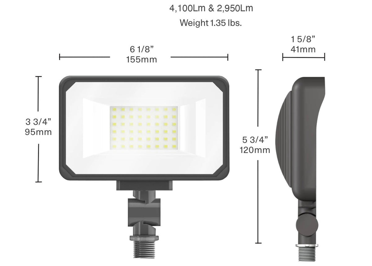 RAB-X34-35L-830W/120RAB X34 35W LED Flood Light Knuckle Mount 30K/40K/50K