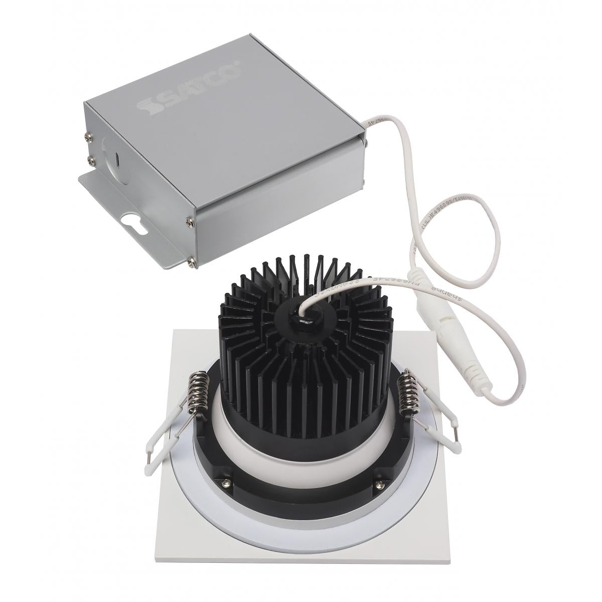 SATCO-S11629SATCO S11627 12W LED Square Recessed GIMBALED Direct Wire Downlight 3.5" 30K