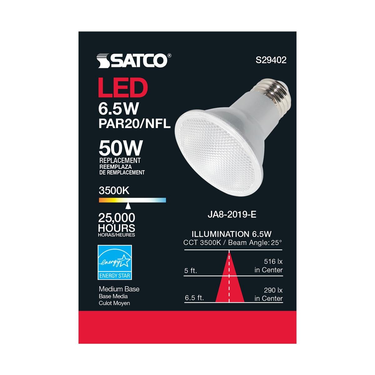 SATCO-S29402SATCO S29402 6.5W PAR20 LED 25 DEGREE 35K/120V