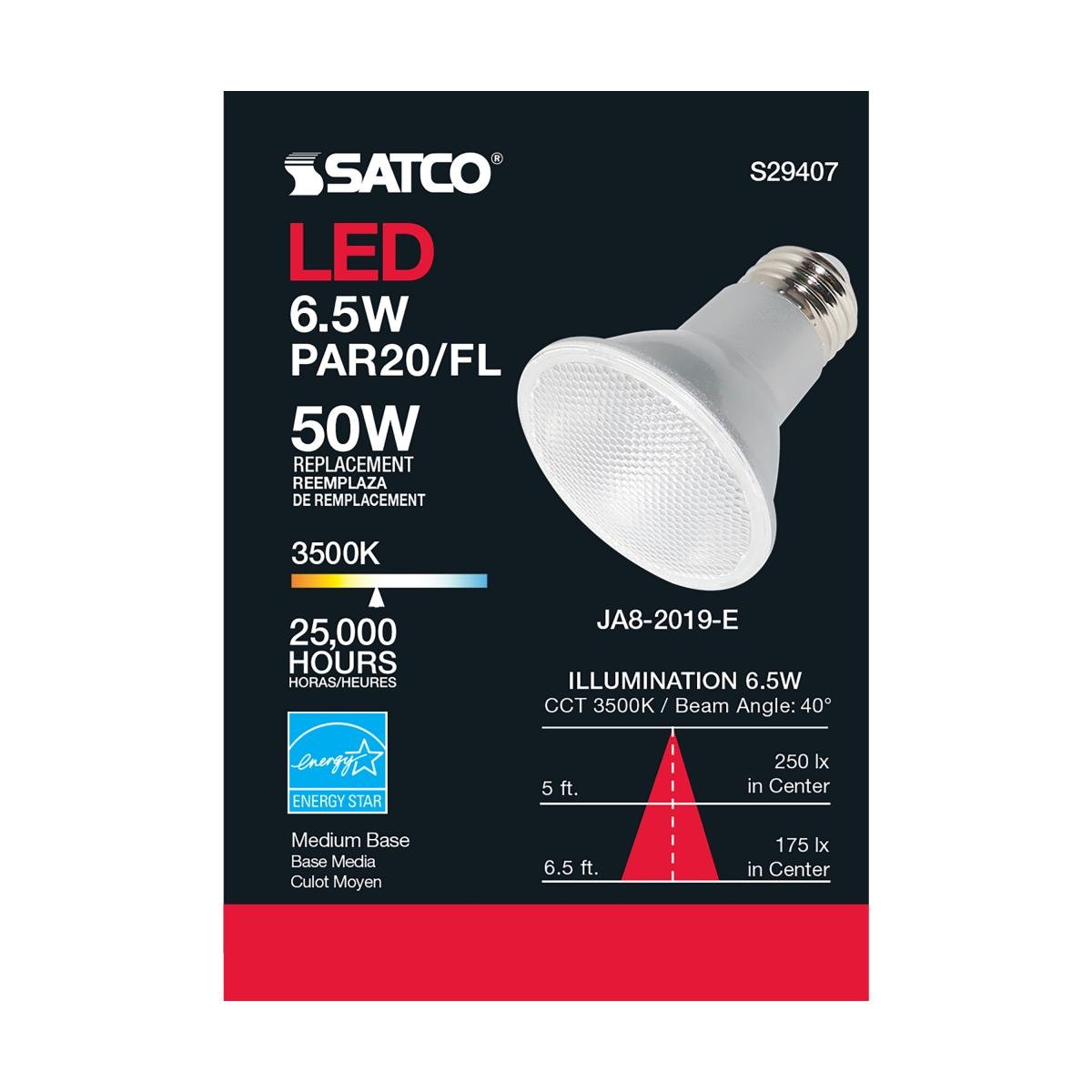 SATCO-S29407SATCO S29407 6.5W PAR20 LED 40 DEGREE 935/120V 35K