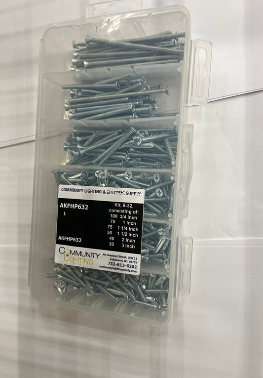 SEL-AKFHP632Selecta AKFHP632 6-32 x 3/4"”-3" Flat Head Machine Screw Kit