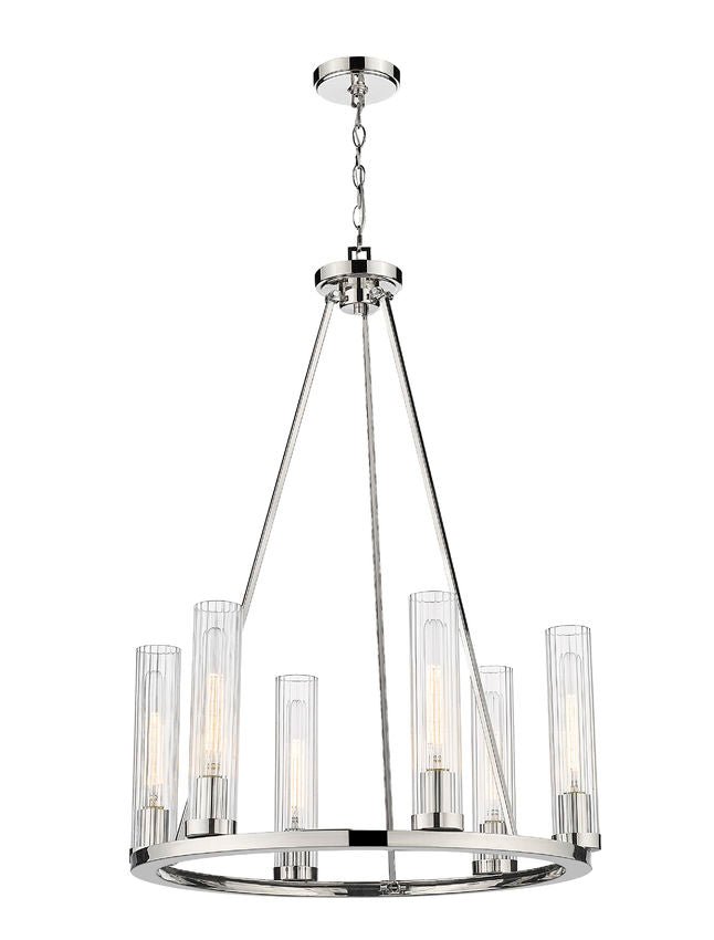 3031-6PNZ-Lite 3031 Beau Collection Round 6-15 Bulb Chandelier