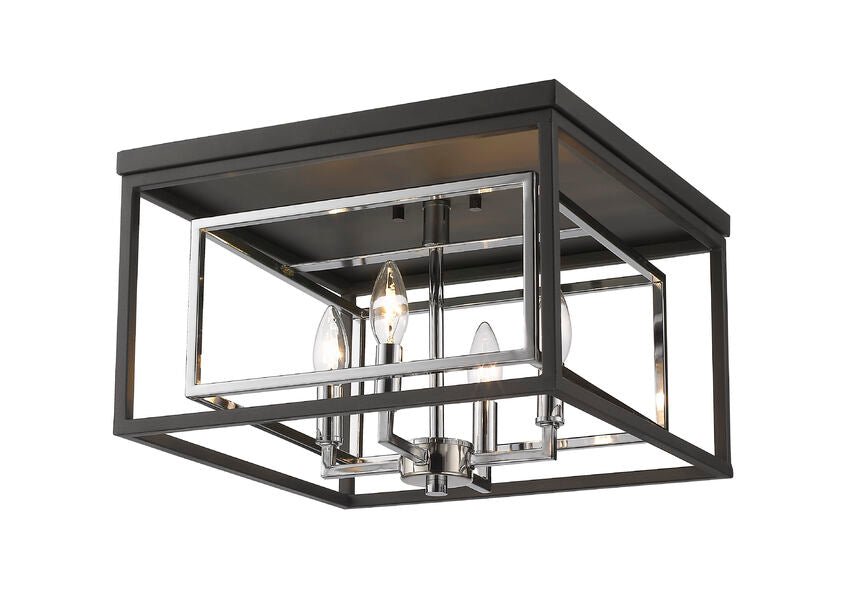 457F-CH-MBZ-Lite Euclid 457 Collection 4 Bulb Flush Mount