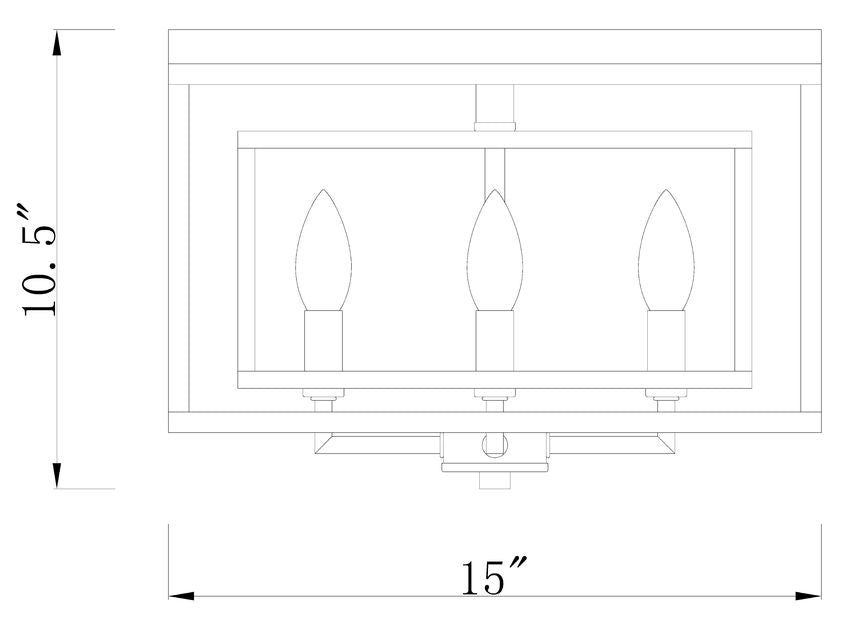 457F-CH-MBZ-Lite Euclid 457 Collection 4 Bulb Flush Mount