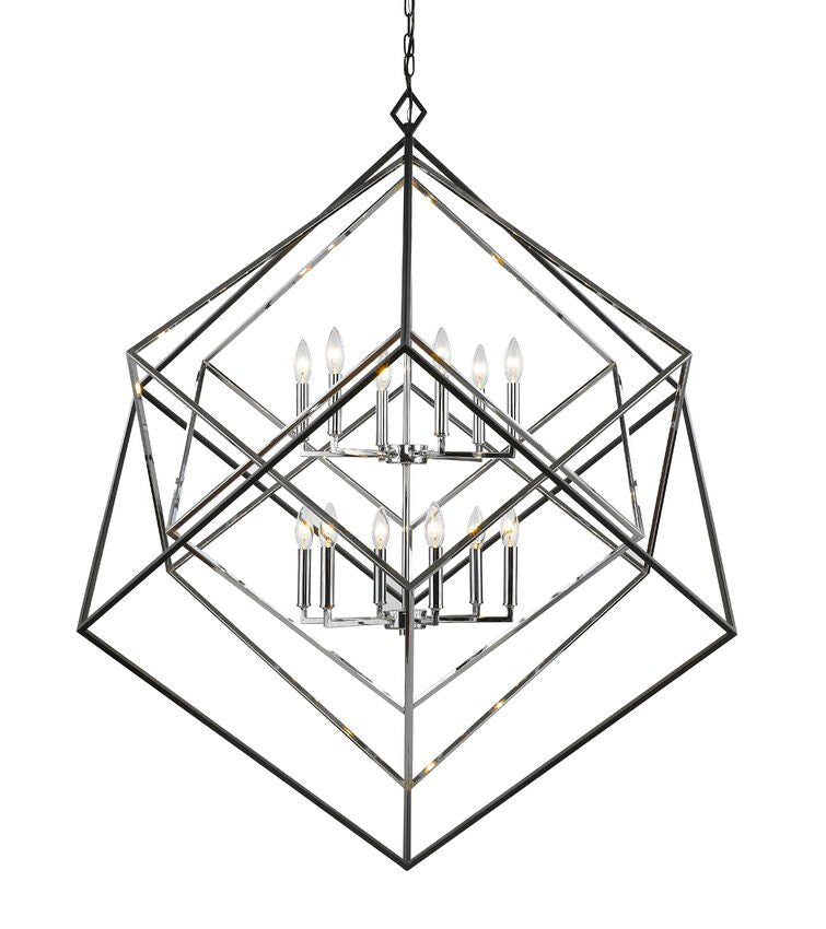 457-12CH-MBZ-Lite Euclid Collection 3-12 Bulb Chandelier