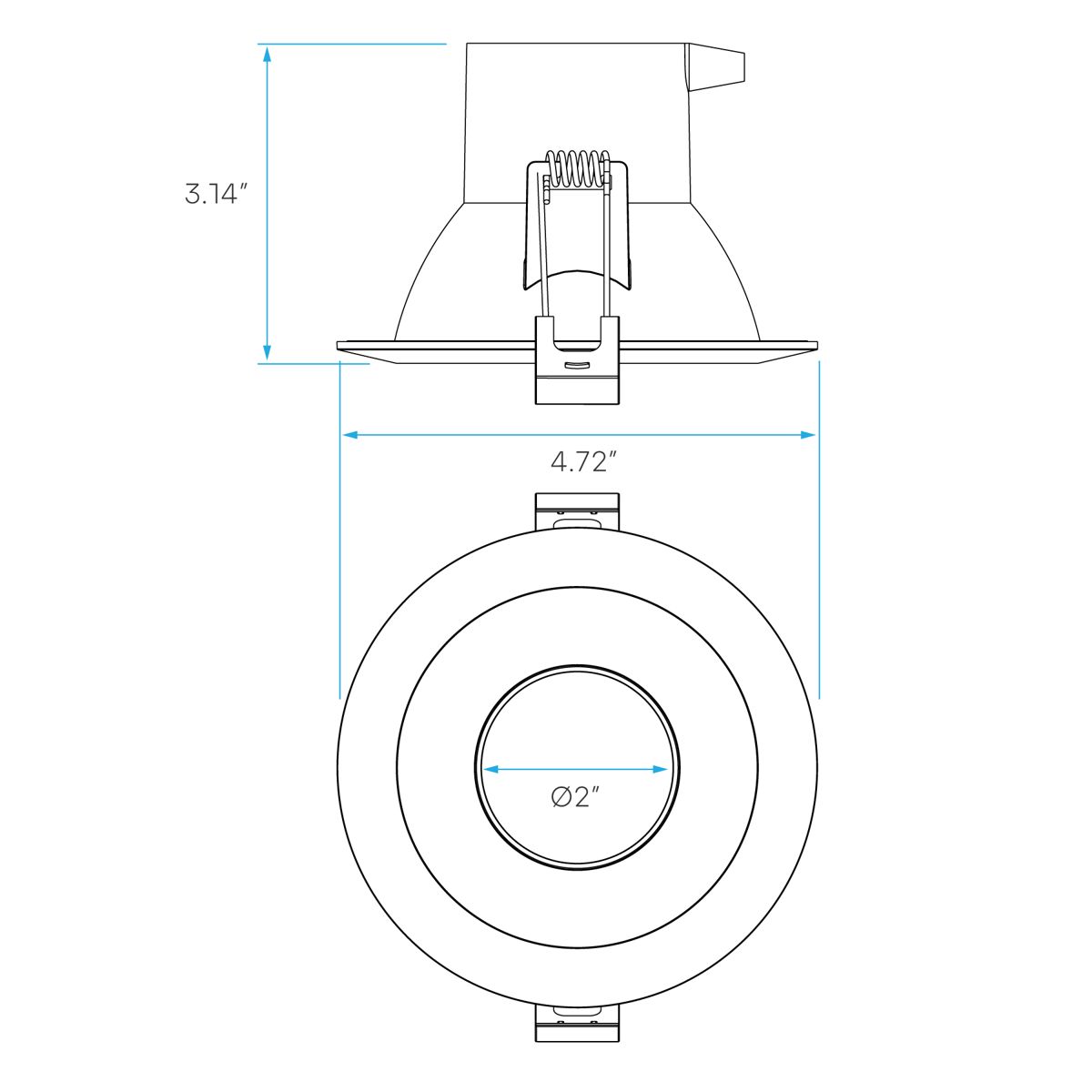 Luxrite LR23368 4" 12W Regressed Round Canless Spotlight Selectable CCT