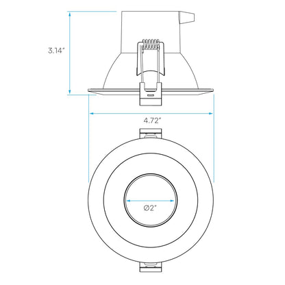 Luxrite LR23368 4" 12W Regressed Round Canless Spotlight Selectable CCT