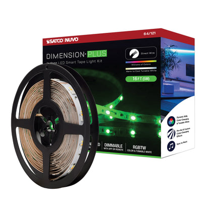 Satco 64-121 Dimension Plus 16FT 1W/FT RGBTW Tape Light Kit Bluetooth