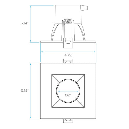 Luxrite LR23370 4" 12W Regressed Square Canless Spotlight Selectable CCT