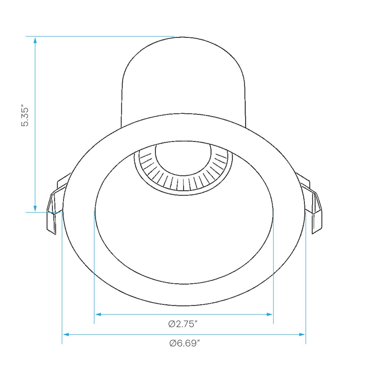 Luxrite LR23372 6" 25W Regressed Round Canless Spotlight Selectable CCT