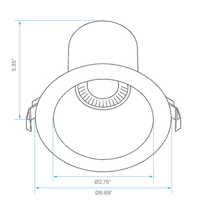 Luxrite LR23372 6" 25W Regressed Round Canless Spotlight Selectable CCT