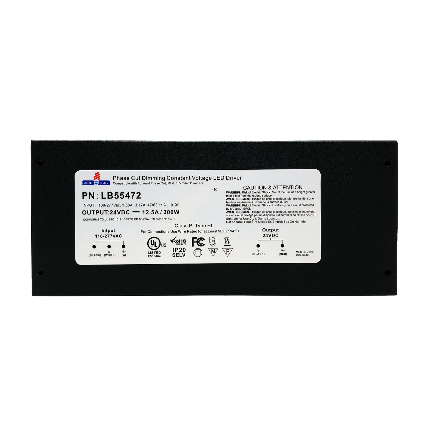 LightBlueUSA LB55472 300W 24V Dimmable Power Supplies