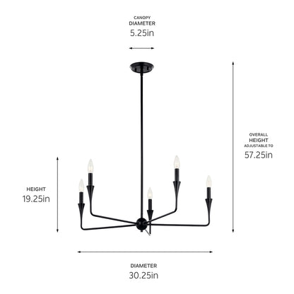 KICHLER Alvaro 52689 30.25" 5-Light Chandelier