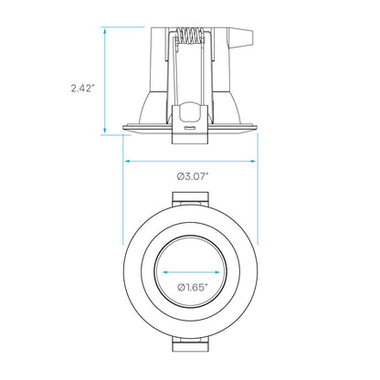 Luxrite LR23360 2" 7W Regressed Round Canless Spotlight Selectable CCT