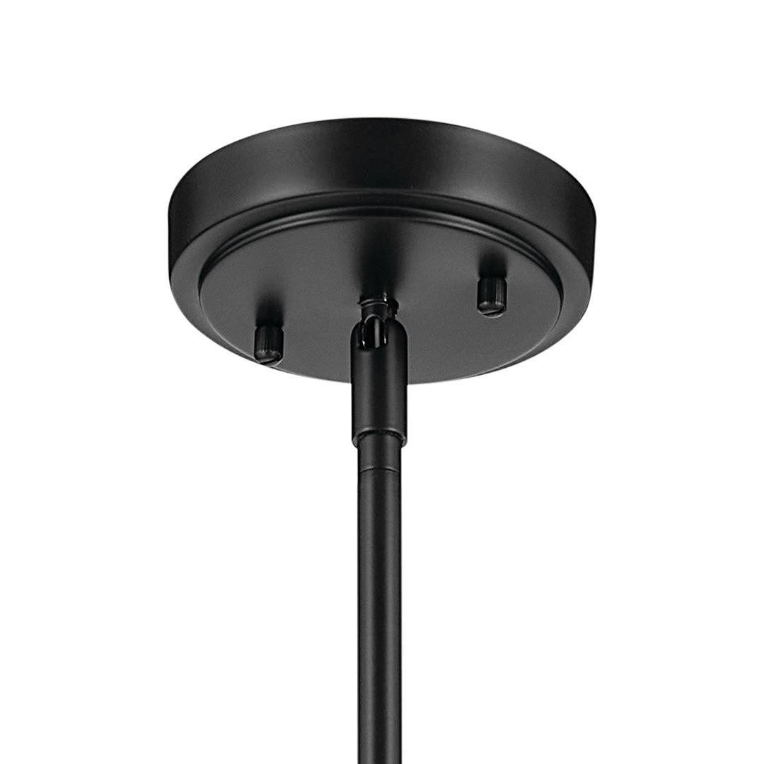 Canopy for the Everly 17.75" 1-Light Bell Pendant with Clear Seeded Glass in Black on a white background