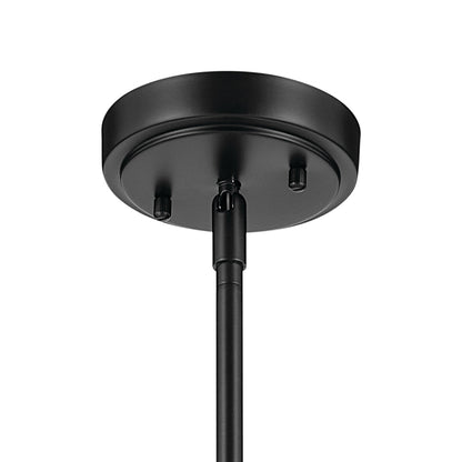 Canopy for the Everly 17.75" 1-Light Bell Pendant with Clear Seeded Glass in Black on a white background